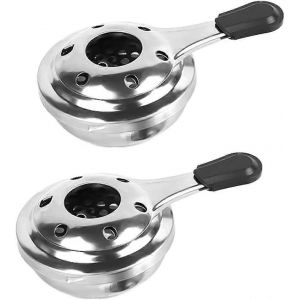 Mini réchaud à alcool,2 brûleurs à alcool pour marmite,brûleur de réchaud de camping portable en acier inoxydable - Neuf