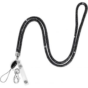 Trahoo-Lanière Collier En Cristal, Porte-Clés Bling Porte-Badges Transparent Avec Lanière En Cristal Et Fermoir À Homard Pour Carte De Visite,Carte Bus - Neuf