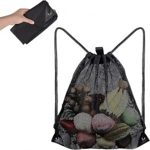 acdsgd-Sac de Gym &agrave; Cordon Noir, Sac Filet en Nylon,Sacs de Sport &agrave; Cordon, Sac a Dos avec Cordon de Serrage, pour la Natation, la plong&eacute;e, Le Voyage, la Salle de Sport (40 * 45cm) - Neuf