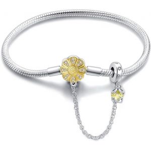 Eryi-Bracelet En Argent 925 Avec Chaîne Serpent Pour Charms Pandora Ou Charms Européens Bracelet En Argent Perlé Cadeaux Pour Femmes - Neuf