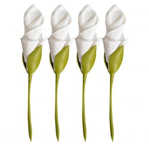 Hjlian Porte-Serviettes En Plastique Pour Table, Boutons De Fleurs, Porte-Serviettes En Forme De Fleur (4 Pieces, 4 Papiers) - Neuf
