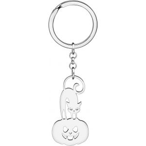 Kal-Halloween Porte-Clés Citrouille En Acier Inoxydable Bijoux Cadeaux De Fantaisie Pour Les Femmes Filles Décor Citrouille Portefeuille Porte-Clés - Neuf