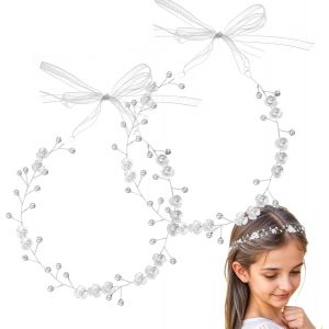 Kalvd-2 Couronnes De Fleurs Pour Cheveux Enfants,Accessoires Filles,Couronne De Fleurs Mariage,Accessoires Cheveux Communion,Pour Mariage,Anniversaire,Fête - Neuf