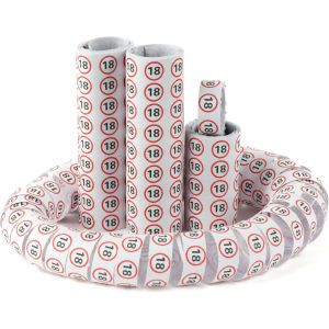 Deco anniversaire 18 ans serpentins panneau de signalisation rouge/blanc - D&iquest;&iquest;coration e pour un 18 ans anniversaire garcon et fille - Neuf