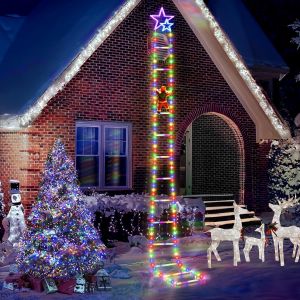 Guirlande Lumineuse Led De Noël, 100 Cm Décoration De Noël Avec Père Noël, 8 Modes Décorations De Noël En Extérieur, Guirlande Lumineuse Pour Intérieur Extérieur Maison Fenêtre Jardin Arbre De Noël - Neuf