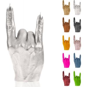 Bougie Main RCK|Hauteur: 19,2 cm|Argent&eacute;|Le Temps de br&ucirc;lage 30h|La Taille de la Bougie est 1:1 d'une Vraie Main|Fait Main en EU - Neuf