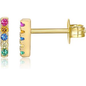 Boucles D'oreilles À Tige En Argent Sterling Petite Boucle D'oreille Cz Crystl Zircon Stick Boucles D'oreilles À Tige Pour Femme[Bou9243181] - Neuf