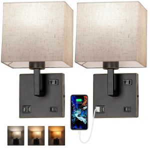 2pk Noir Applique Murale &Eacute;clairage Pour La Chambre &Agrave; Coucher Et Salle De S&eacute;jour De Montage Mural Applique Luminaire - Neuf