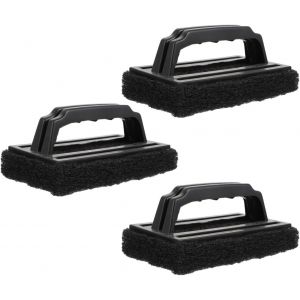 Ulteronixshop-Lot De 3 Brosses De Nettoyage pour Barbecue avec &Eacute;ponge Portable Accessoires Pratiques pour Grille Poign&eacute;e Ergonomique pour Nettoyer Barbecue &Agrave; Charbon Et Gaz - Neuf