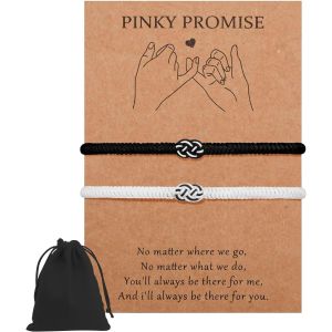 Kal-Bracelet Couple, 2pcs Bracelets &Agrave; Cordon Ajustables Bracelets De Couple Amiti&eacute; Tiss&eacute;e &Agrave; La Main Bracelet De Relation Chanceuse Saint-Valentin Anniversaire Cadeau - Neuf