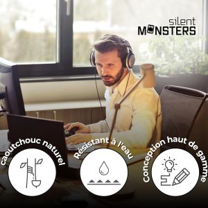 Tapis de Souris M 32 x 27 cm, Petit Mouse Pad, Motif Noir, Tapis de Souris en Tissu, antid&eacute;rapant, Silencieux, Le Jeu vid&eacute;o, Bureau, Home Office, Lavable, Enroulable, Cousu - Neuf