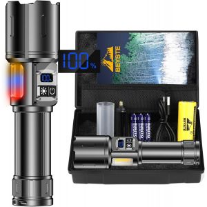 Ulteronixshop-Lampe Torche Led Ultra Puissante, 1000000 Lumens Lampe De Poche Led Ultra Puissante, Lampe Torche Rechargeable Usb, 9 Modes, Avec Feu Lat&eacute;ral Cob, Lampe Tactique Pour Camping Urgence Ca - Neuf