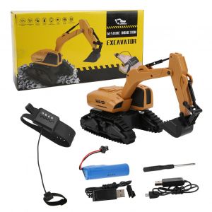 Jouet d'excavatrice RC, simulation de gestes, detection de mouvement, modele d'excavatrice d'ingenierie pour enfants - Neuf
