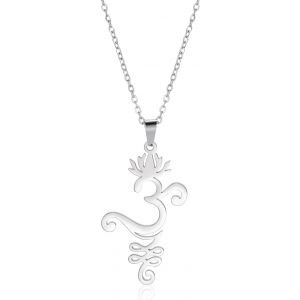 Kal-Collier Lotus Collier En Acier Inoxydable Fleur De Vie Collier Yoga Méditation Pendentif Inspirationnel Bijoux Pour Femmes Adolescentes Filles - Neuf