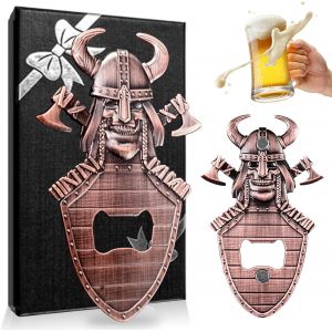 Letnerny-Décapsuleur Magnétique Skull, Ouvre-Bière De Viking Vintage, Ouvre-Bouteille De Bouclier Unique, Cadeaux De Bière Pour Hommes,Idées De Cadeaux Pour Anniversaires,Fête Des Pères Et D'hallowee - Neuf