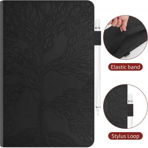 Coque Pour Lenovo Tab P12 12.7 Pouces 2023-Étui En Pu Cuir Avec Porte-Crayons Et Portefeuille-Housse De Protection Tablette-Noir - Neuf
