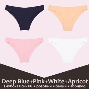 Culottes En Coton Sans Couture Pour Femmes,Culottes Intimes,Sous-V&ecirc;tements Respirants Solides,Taille Basse,Lingerie Confortable Pour Femmes,Ensemble De 4 Pi&egrave;ces.Set20.L - Neuf