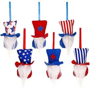 Ensemble de 6 gnomes d&eacute;coratifs pour la Journ&eacute;e de l'Ind&eacute;pendance, Halloween, Thanksgiving et No&euml;l &iquest; Ornements id&eacute;aux pour d&eacute;corer maison, sapin et offrir en cadeau - Neuf