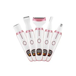 Rasoir &Eacute;lectrique 5 En 1 Pour Femmes Avec Tondeuse Pour Le Maillot, Le Visage, Les Sourcils, Le Nez Et Le Corps - Neuf
