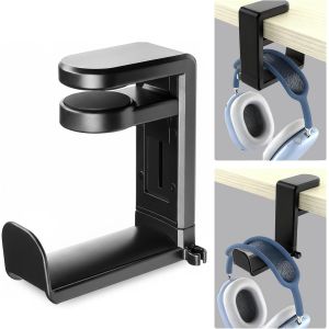 LORANKA-Support Casque Bureau, Support Casque avec Crochet Pivotant &agrave; 360&deg;, SupportCasque Gamer, R&eacute;glable Porte CasquePour Bureaux D'ordinateur, Tous Types D'&eacute;couteurs (Noir) - Neuf