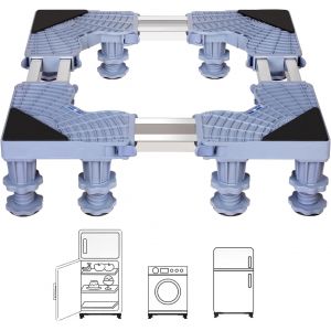 Support De Machine À Laver, Pour Machine À Laver, Réfrigérateur, Machine À Laver, Avec Taille Réglable Avec Fonction D'Absorption Des Chocs Antidérapante, Charge Maximale : 200 Kg (12 Pieds) - Neuf