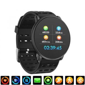 Montre Connect&eacute;e Bracelet Podometre Cardio Homme Femme Enfant Smart Watch Android iOS Smartwatch Etanche pour iPhone Samsung; Noir - Neuf