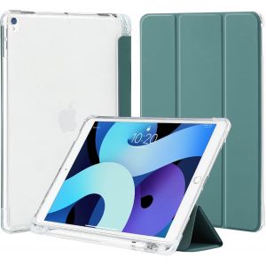 LORANKA-4UBonlife Coque pour iPad 9&egrave;me/8&egrave;me/7&egrave;me G&eacute;n&eacute;ration 10,2 Pouces 2021/2020/2019, pour iPad Air 3 et iPad Pro 10,5 2017 avec Porte-Stylo, Housse &Eacute;tui Fin et L&eacute;ger Coque Arri&egrave;re Translucide, Ver - Neuf