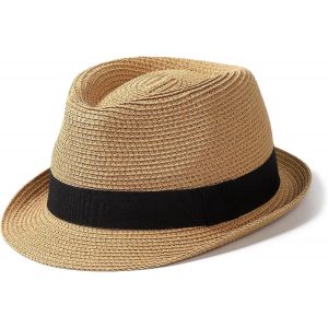Short Brim Chapeau De Paille Panama Fedora Beach Sun Triangle Chapeau De Vacances Gentleman Roll Up Chapeau D'été.[Z440] - Neuf