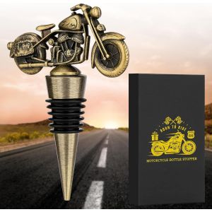 Checarzhn--No1-Bouchon Bouteille Vin De Moto, Économ Ur Vin, Accessoire Vin, Idée Cadeau Homme, Cadeau De Fête Des Pères, Cadeau De Noël Cadeau Anniversaire Homme Pour Lui Papa Petit Ami Mari Grand-P - Neuf