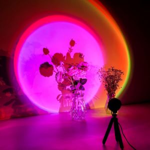 Lampe Coucher De Soleil, Lampe De Projection 16 Couleurs Avec Trépied, Aura Du Coucher De Soleil, Lampe Led Arc-En-Ciel Usb, Lumière Visuelle Romantique, Joli Cadeau - Neuf