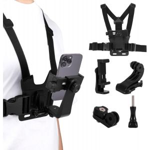 KAL-Harnais De Poitrine Sangle De Montage T&eacute;l&eacute;phone Mobile Action Cam&eacute;ra Corps Support De Sangle - Neuf