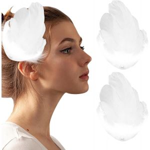 Kal-2 Pi&egrave;ces Pince &Agrave; Cheveux En Plumes Blanches, Pince &Agrave; Cheveux En Plumes De Cygne Blanc, Pince &Agrave; Cheveux En Plumes, Couvre-Chef Du Lac Des Cygnes Pour Costume De Cygne Blanc, Accessoires De Cheveux - Neuf