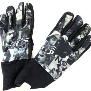 Promotion ! Gants Cr&eacute;ateur Homme 'live And Die' Noir Blanc - Neuf