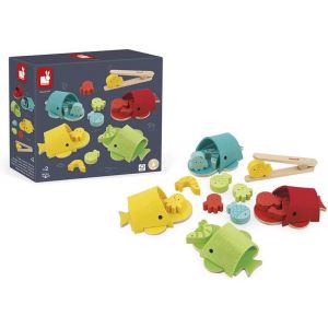 Whale Colour Sorting Game-Wooden Toy-17 Elements Included-Fine Motor Skills Educational Game-FSC Certified-Water Painting-From 2 Years Old,J08276 - Neuf