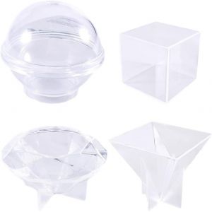 Moules En R&eacute;sine 4 Pi&egrave;ces Moules En Resine Diy Moules En Silicone &Eacute;poxy Moule Resine Epoxy Epoxy Pyramidale Diamant Sph&egrave;re Moules En Silicone En R&eacute;sine Pour Artisanat D&eacute;corations - Neuf