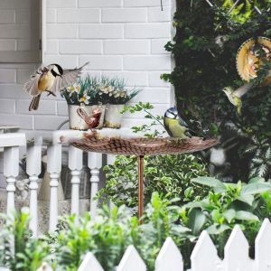 Mangeoire À Oiseaux En Métal Avec Piquet De Base, Bain Doiseaux Idéal - Neuf