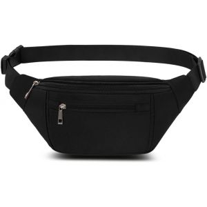 KALANKA-Sac Banane Homme Femme Étanche Unisexe Sacoche Banane Sport pour Randonnée Cyclisme Balade Ville Vacances (Noir) - Neuf