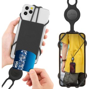Maa-Bandoulière Laniere Telephone Portable En Silicone, Cordon Collier Taille Universelle Pour Smartphone Iphone 11 Pro Max Xr Xs Max X 8 7 Plus Samsung Galaxy S10 S9 S8 Note 9 Pixel Huawei- Noir - Neuf