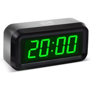 r&eacute;veil num&eacute;rique,R&eacute;veil Matin R&eacute;veil &agrave; Pile 3 Niveaux de luminosit&eacute; r&eacute;glable, 12/24 Heures, Sieste, Grand &eacute;cran LED de 1,2 Pouces &agrave; c&ocirc;t&eacute; de l'horloge de la Chambre - Neuf