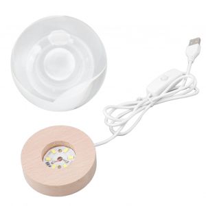 Hjlian Lampe De Nuit 3d Saturne En Forme De Boule De Cristal, Veilleuse Led En Bois Sculpte, Ornements De Table Pour Amis, Cadeaux Pour Enfants, Lumiere Blanche Saturne - Neuf