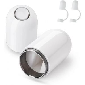 Eryi-2 Pièces Blanches 1ère Génération Apple Pencil Capuchons Magnétiques, Apple Pencil Capuchons Magnétiques De Remplacement, Est Livré Avec 2 Pièces Anti-Perte Support De Capuchon En Silicone - Neuf