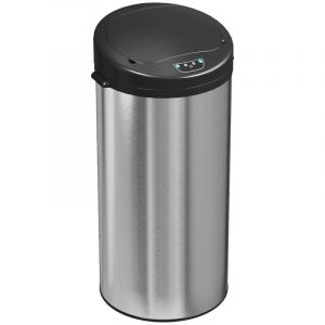 T1003-01-14604 30L-SUS &ndash; Panier &agrave; d&eacute;chets automatique pour cuisine avec couvercle &agrave; fermeture lente, dimensions 32 x 30 x 68 cm, design amovible et lavable, s&eacute;paration des d&eacute;chets humides et secs - Neuf