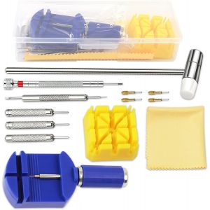 Kal-Outil Bracelet Montre, Kit Changement Pile, Chasse Goupille, Tournevis Reparation, Ouvre Boitier, Ajusteur Montre Demontage Avec Marteau De Montre - Neuf