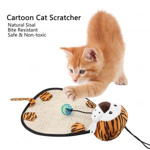 Hjlian Jouet Griffoir Pour Chat Et Chaton, Dessin Anime, Arbre A Chat, Griffes, Tapis, Jouet Interactif, Tigre - Neuf