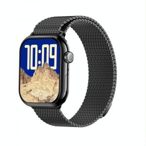 Montre Connect&eacute;e &Eacute;cran Couleur 2.04 Pouces Bluetooth Appels Acier Argent&eacute; Noir Yonis - Neuf