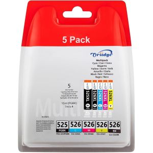 PGI-525XL CLI-526XL Ink Cartridges Replacement for Canon 525 526 Multipack Compatible with Canon 526 525 Cartridge for MX895 IX6550 MX715 IP4950 IP6550 MG5120 MG5150 MG5350 MG5250 - Neuf