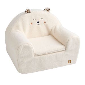 Fauteuil Club Enfant En Sherpa D&eacute;tails L&eacute;opard - Neuf