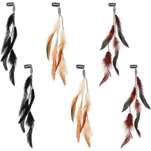 Lbgwp60-6 Pièce 3 Couleur Plume Cheveux A Clipser, Plume Bandeau Cheveux, Plume Pour Cheveux Pour Femmes Et Filles - Neuf