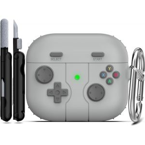 &Eacute;tui pour AirPods 3&egrave;me g&eacute;n&eacute;ration, Design de Joueur de Jeu pour Enfants, Adolescents, Femmes et Hommes, Coque en Silicone Souple pour &eacute;tui de Chargement AirPods Gen 3,Gris Clair - Neuf