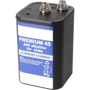 Premium 45 Pile sp&eacute;ciale 4R25 Contact &agrave; Ressort Zinc-air 6 V 45000 mAh 1 pc(s) - Neuf